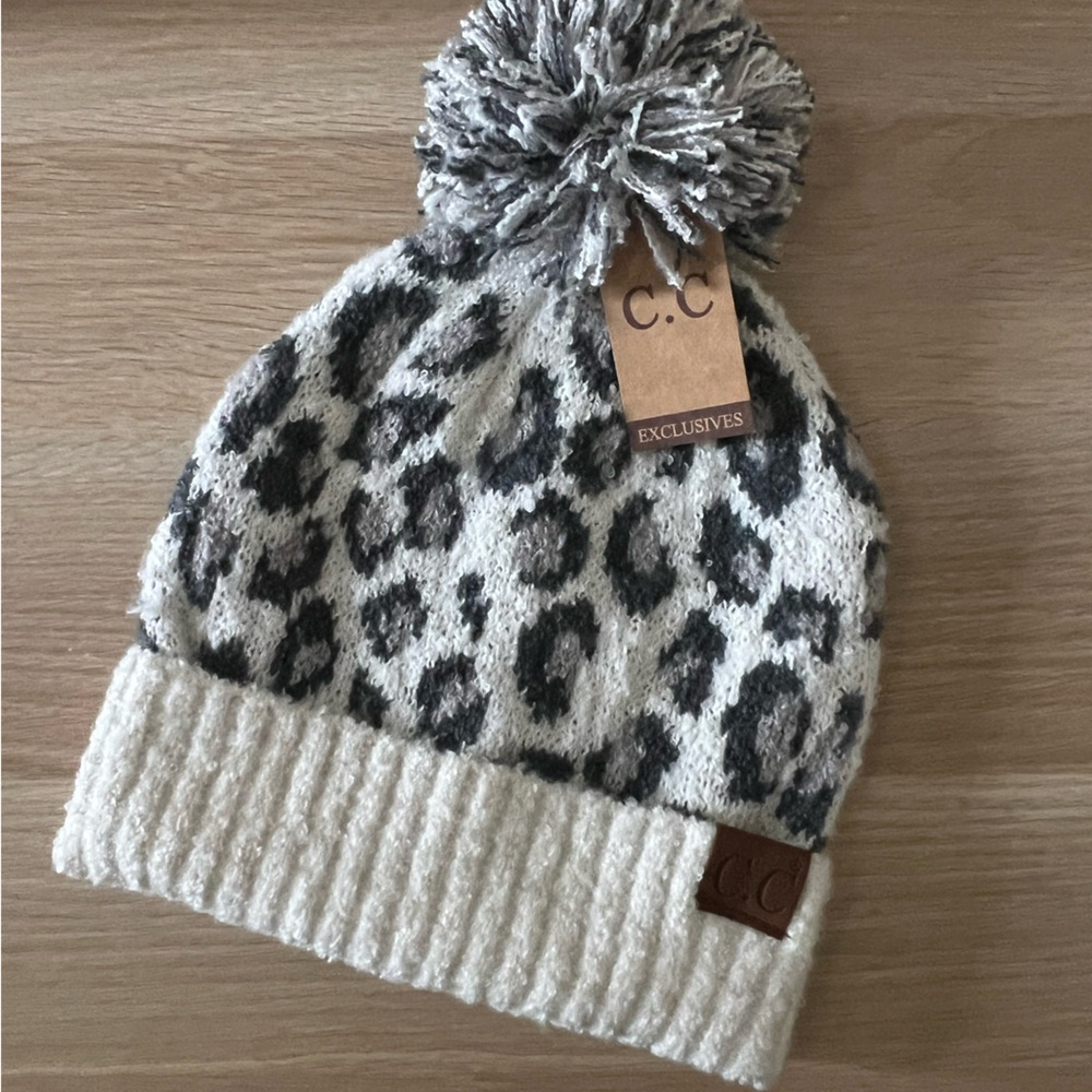 Leopard beanie hat